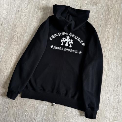 1:1 Top Quality CH Hollywood Three Cross Black Full Zip Hoodie