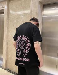 1:1 Top Quality CH Chengdu Exclusive Pink Horseshoe Circle Black Pocket T-Shirt