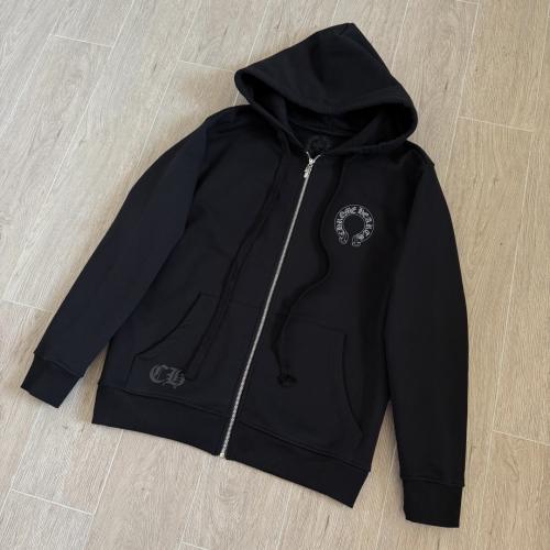 1:1 Top Quality CH USA Gothic Letter Black Full Zip Hoodie