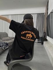 1:1 Top Quality CH Orange Triple Cross Hollywood Black Pocket T-Shirt