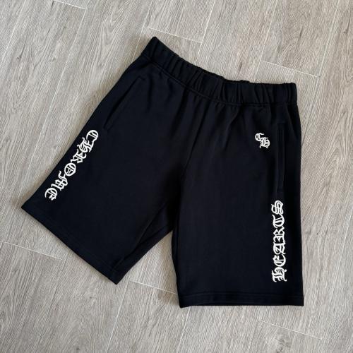 1:1 quality CH Vertical Gothic Letter Black Sweat Shorts