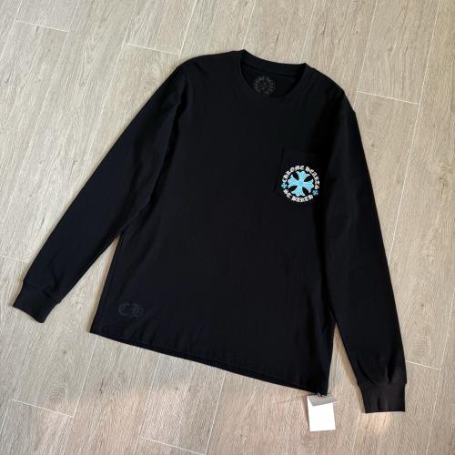 1:1 Quality CH St.Barth Limited Sky Blue Cross Black Pocket Long Sleeve T-Shirt