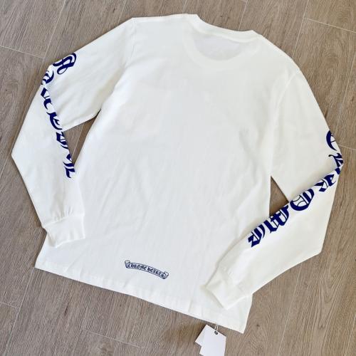 1:1 quality CH Blue Gothic Letter Sleeve White Pocket Long Sleeve T-Shirt