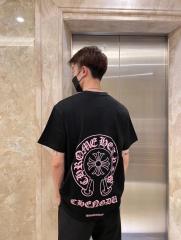 1:1 Top Quality CH Chengdu Exclusive Pink Horseshoe Circle Black Pocket T-Shirt