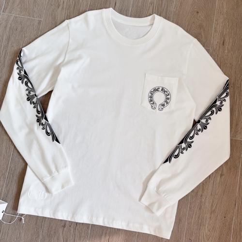 1:1 quality CH Black Floral Sleeve White Horseshoe Circle Pocket Long Sleeve T-Shirt