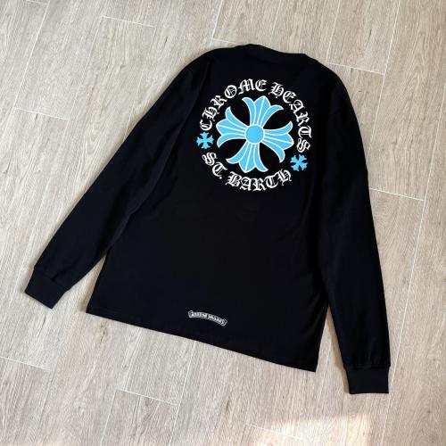 1:1 Quality CH St.Barth Limited Sky Blue Cross Black Pocket Long Sleeve T-Shirt