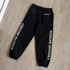 1:1 quality CH Side Gothic Letter Black Jogger Sweatpants