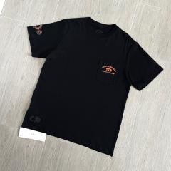 1:1 Top Quality CH Orange Triple Cross Hollywood Black Pocket T-Shirt