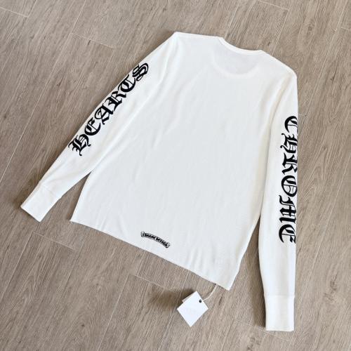 1:1 quality CH Vertical Gothic Word White Waffle Thermal Long Sleeve T-Shirt