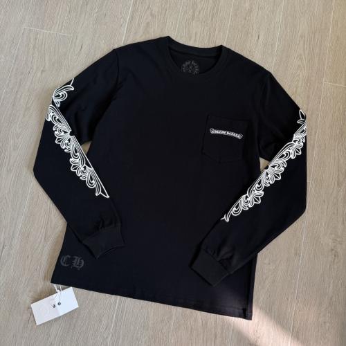 1:1 Quality CH Rose Sanskrit Letters Printed on Neck Arm Long Sleeve T-Shirt