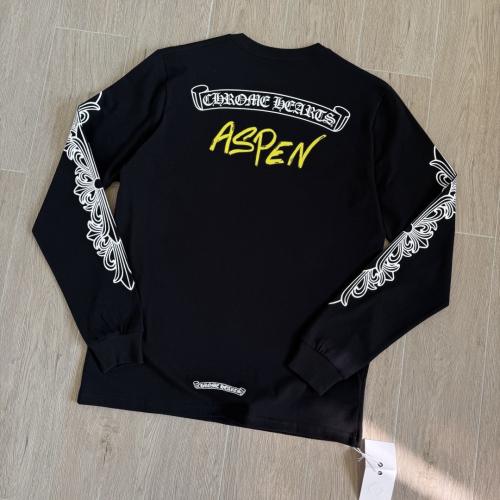 1:1 Quality CH Rose Sanskrit Letters Printed on Neck Arm Long Sleeve T-Shirt