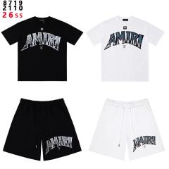 26SS Metal Gradient Logo Matching T-shirt & Sweat Shorts
