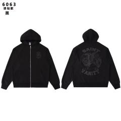 Saint Vanity Rhinestone Perforated Hoodie Short Set