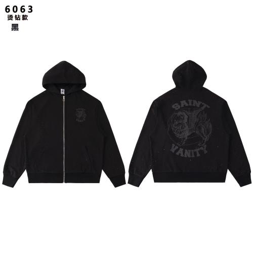 Saint Vanity Rhinestone Perforated Hoodie Short Set