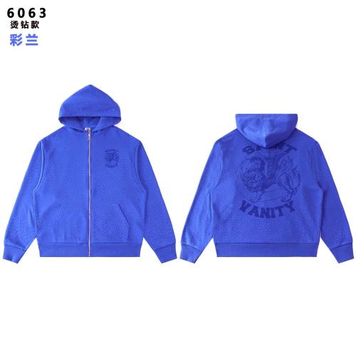 Saint Vanity Rhinestone Perforated Hoodie Short Set