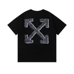 OW Sketch Scribble Line Arrow Dual Front Back Short Sleeve T-shirt