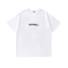 OW Sketch Scribble Line Arrow Dual Front Back Short Sleeve T-shirt