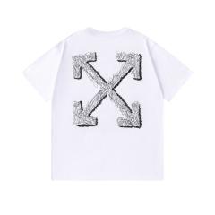 OW Sketch Scribble Line Arrow Dual Front Back Short Sleeve T-shirt
