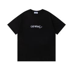 OW Sketch Scribble Line Arrow Dual Front Back Short Sleeve T-shirt