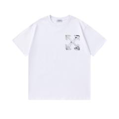 OW 3D Metallic Arrow & Of Letter Dual Front Back Short Sleeve T-shirt