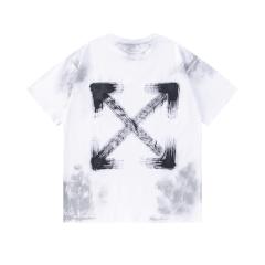 OW Brushstroke Smudge Tie-dye Arrow Dual Front Back Short Sleeve T-shirt