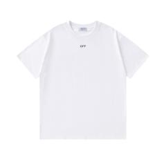 OW Halftone Dot Gradient Letter Dual Front Back Short Sleeve T-shirt