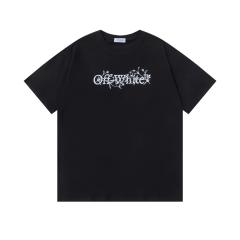 OW Gothic Floral Vine Letter Front Print Short Sleeve T-shirt