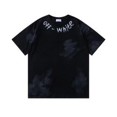 OW Brushstroke Smudge Tie-dye Arrow Dual Front Back Short Sleeve T-shirt