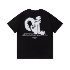 OW 3D Metallic Arrow & Of Letter Dual Front Back Short Sleeve T-shirt