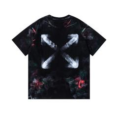 OW Brushstroke Smudge Tie-dye Arrow Dual Front Back Short Sleeve T-shirt