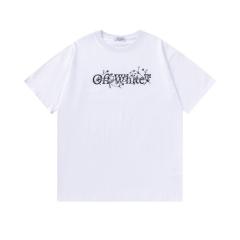 OW Gothic Floral Vine Letter Front Print Short Sleeve T-shirt