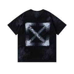 OW Brushstroke Smudge Tie-dye Arrow Dual Front Back Short Sleeve T-shirt