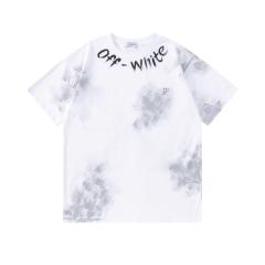 OW Brushstroke Smudge Tie-dye Arrow Dual Front Back Short Sleeve T-shirt