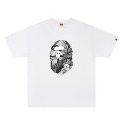 A Bathing Ape Bape Ink Painting Tree Ape Head Dual Front Back Print Short Sleeve T-shirt