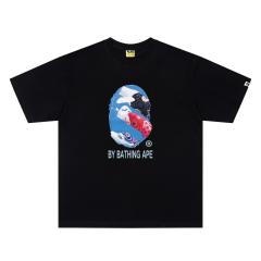 A Bathing Ape Koi Fish Oriental Ape Head Front Print Short Sleeve T-shirt
