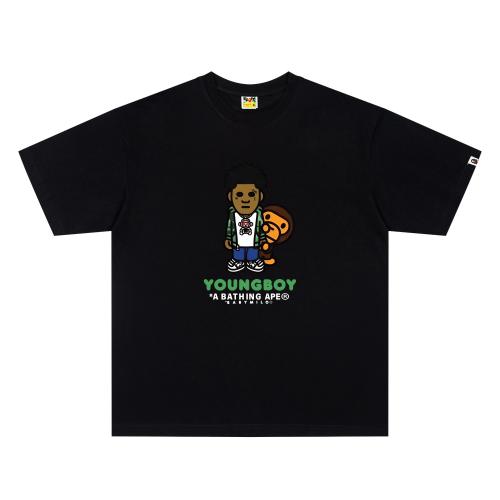 A Bathing Ape Bape × YoungBoy Co-brand Baby Milo Q-version Character Front Print Short Sleeve T-shirt
