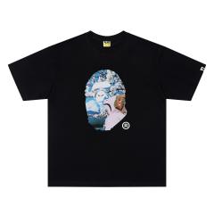 A Bathing Ape Bape Sakura Mount Fuji Ape Head Front Print Short Sleeve T-shirt