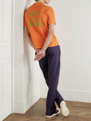 1:1 Top Quality Orange DÉPT. de la GALERIE Dual Front Back Lime Green Text Short Sleeve T-shirt