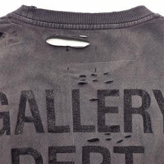 1:1 Top Quality Gallery Dept Heavy Distressed Destroyed Washed Gradient Pocket Short Sleeve T-shirt