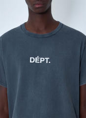 1:1 Top Quality DÉPT. Front & Sport Elegant Back Print Washed Grey Short Sleeve T-shirt
