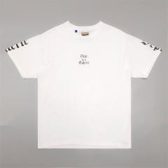 1:1 Top Quality Gallery Dept Gothic Font DÉPT. de la GALERIE Raw Hem White Short Sleeve T-shirt