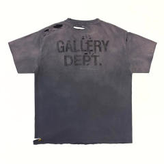 1:1 Top Quality Gallery Dept Heavy Distressed Destroyed Washed Gradient Pocket Short Sleeve T-shirt