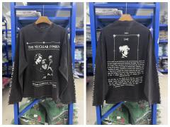 ERD The Nuclear Family Dual Text Portrait Washed Black Long Sleeve T-shirt