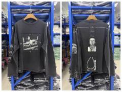 ERD Vintage Prisoner Photo Dual Print Washed Black Long Sleeve T-shirt