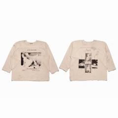 ERD One Class Act Dual Print Off White Vintage Distressed Long Sleeve T-shirt