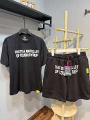 Anime Character Letter Print T-Shirt & Shorts Casual Streetwear Set 21 colors 29288563