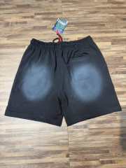 Front Pink Graffiti Letter Print Elastic Drawstring Loose Cotton Sweat Shorts 29356458