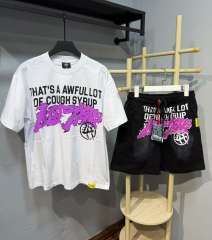 Anime Character Letter Print T-Shirt & Shorts Casual Streetwear Set 21 colors 29288563