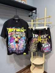 Anime Character Letter Print T-Shirt & Shorts Casual Streetwear Set 21 colors 29288563