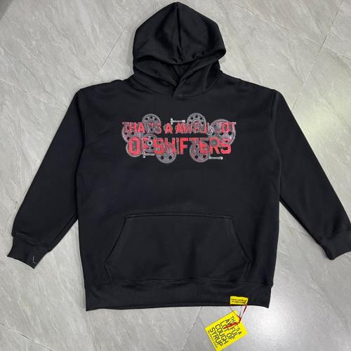 Red Rust Mechanic Gear Overlay Text Slogan Back Vertical Stacked Metal Bolt Letter Print Fleece Hoodie 29355902